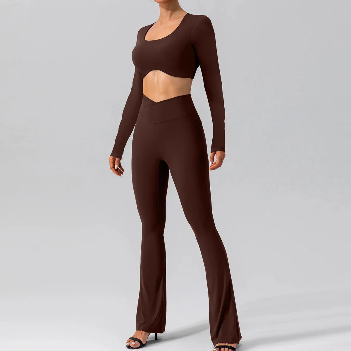PilatesCoree Women's Breathable Backless Long Sleeve Workout Shirts