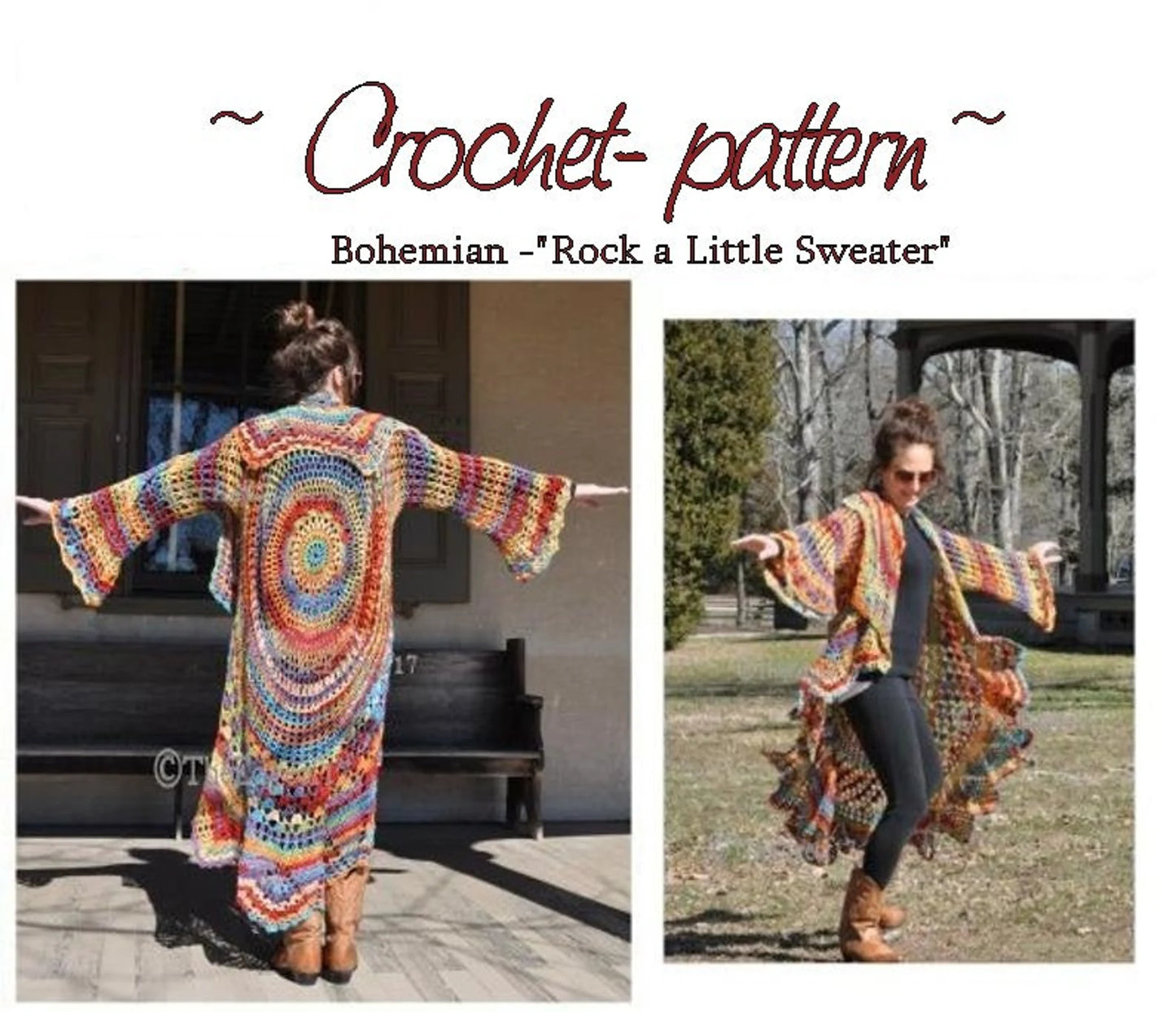 Bohemian Vest Sweater – Crochet Pattern (PDF)