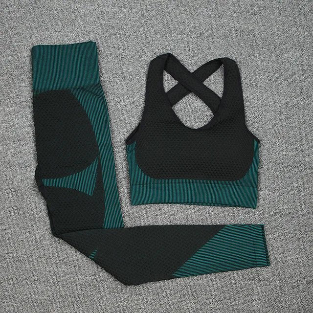 Women's Activewear Sets 3 Piece Crop Top, Workout Bra, Leggings & Sports Jacket - Allen - Fitness