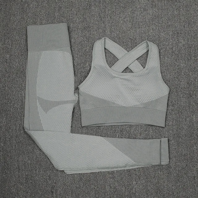 Women's Activewear Sets 3 Piece Crop Top, Workout Bra, Leggings & Sports Jacket - Allen - Fitness