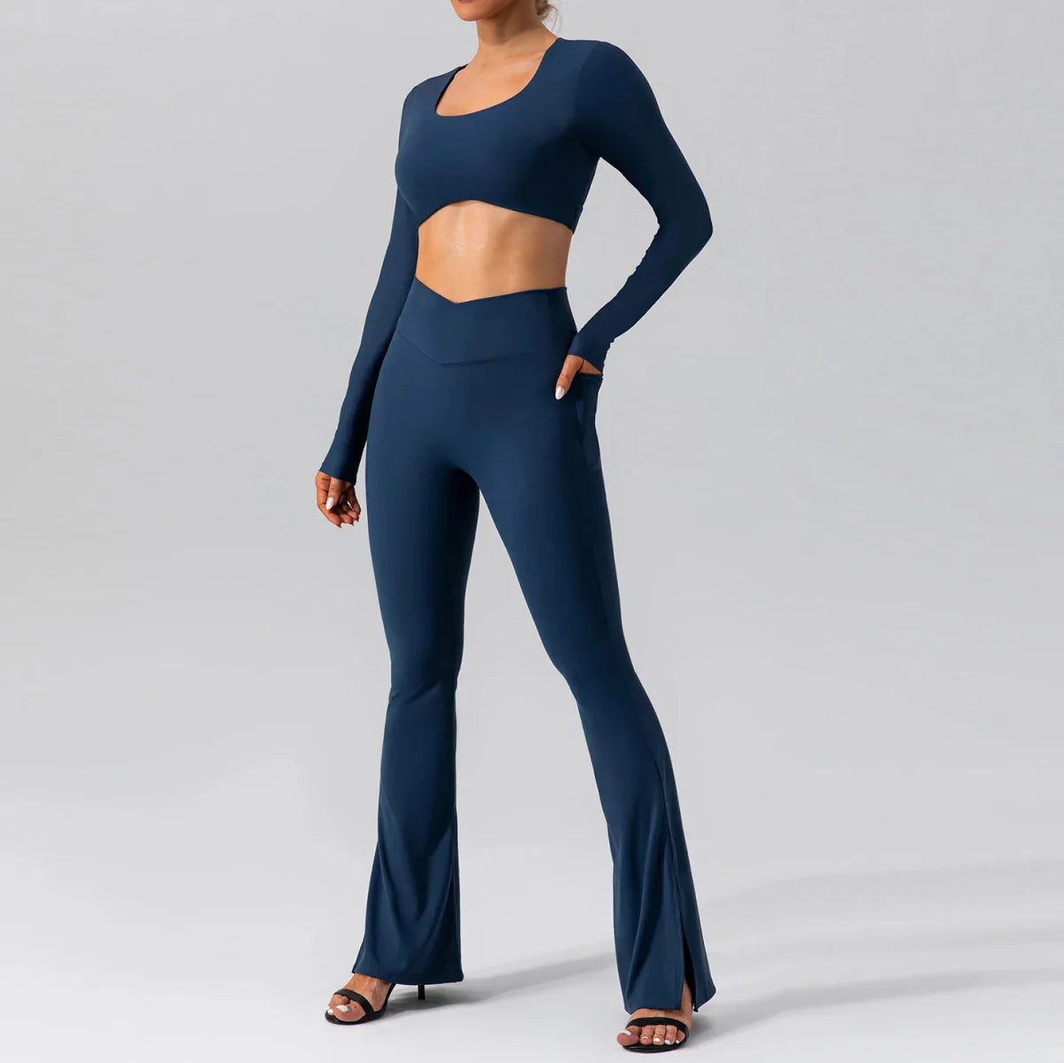 PilatesCoree Women's Breathable Backless Long Sleeve Workout Shirts