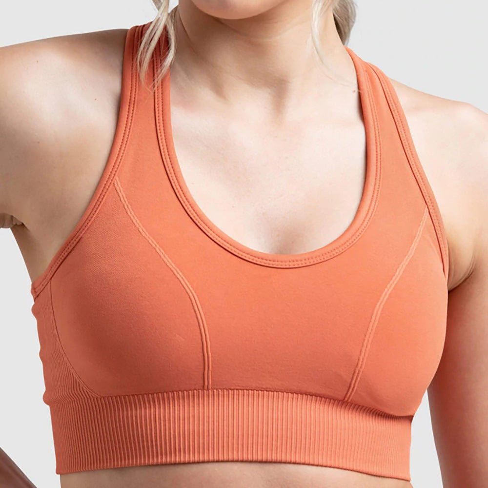 PilatesCore Seamless Fitness Bra Set with Peach Hip Pants – Stretchable Long Sleeve Pilates Outfit