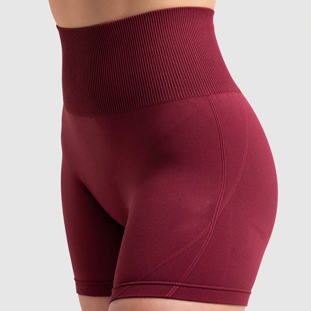 PilatesCoree Seamless Fitness Bra Set with Peach Hip Pants – Stretchable Long Sleeve Pilates Outfit