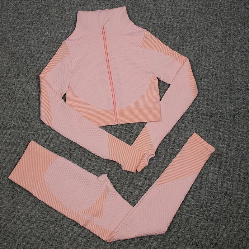 Women's Activewear Sets 3 Piece Crop Top, Workout Bra, Leggings & Sports Jacket - Allen - Fitness