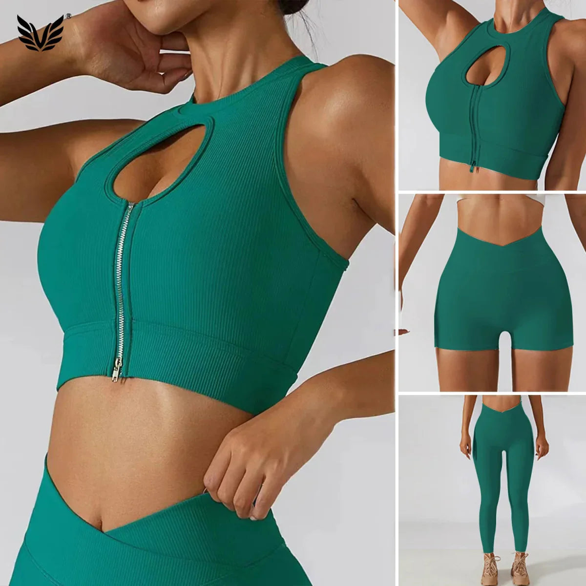 PilatesCore Women's High Waist 2-Piece Yoga Set - Seamless Fitness Apparel with Shorts