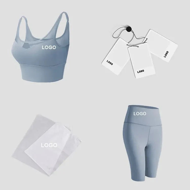 PilatesCoree Women's Yoga Set - 5-Piece, Seamless Sports Bra, Long Sleeve Top, Scrunch Leggings