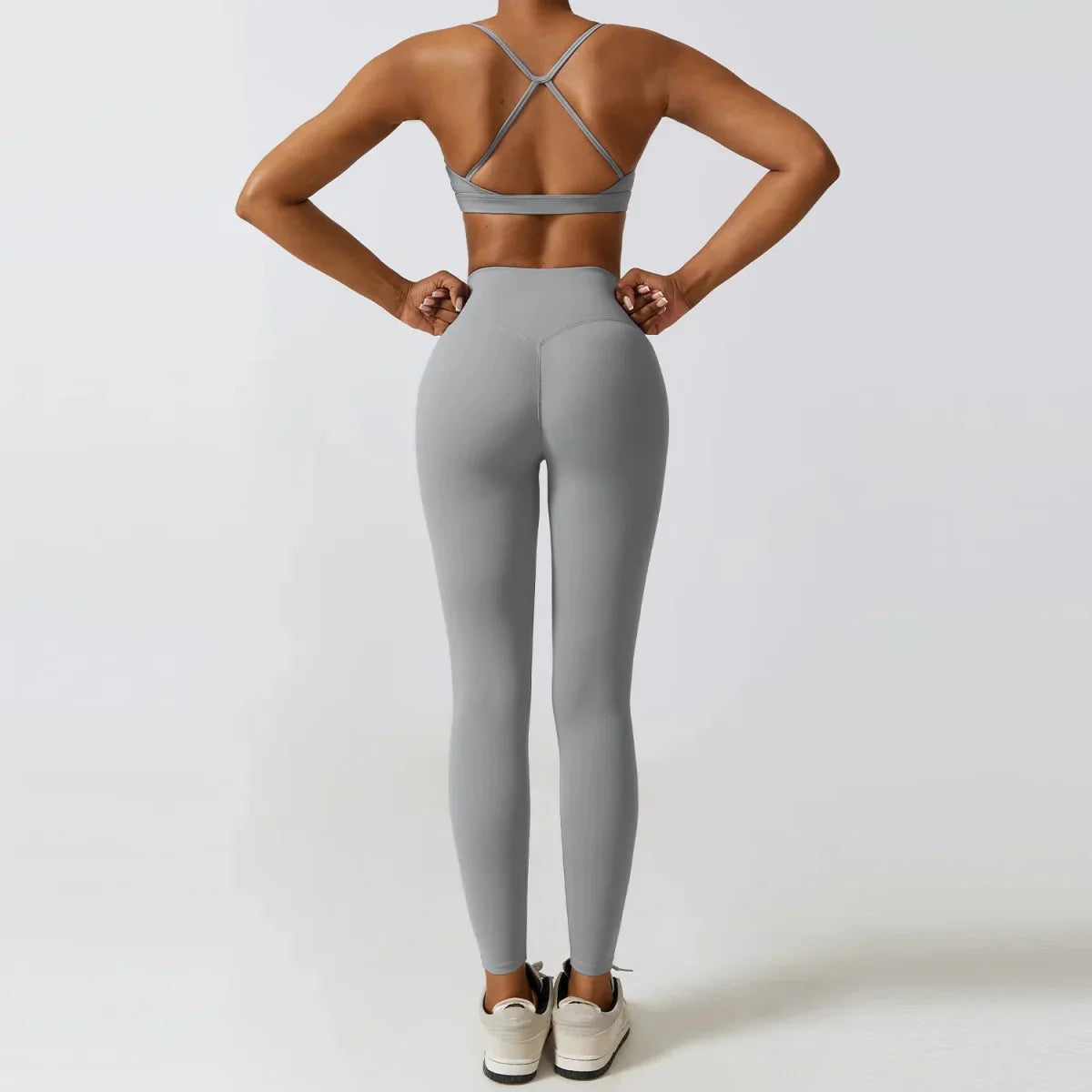 Workout Sets Women Zip up Crop Jacket High Waist Yoga Leggings With Sport Bra - Allen - Fitness