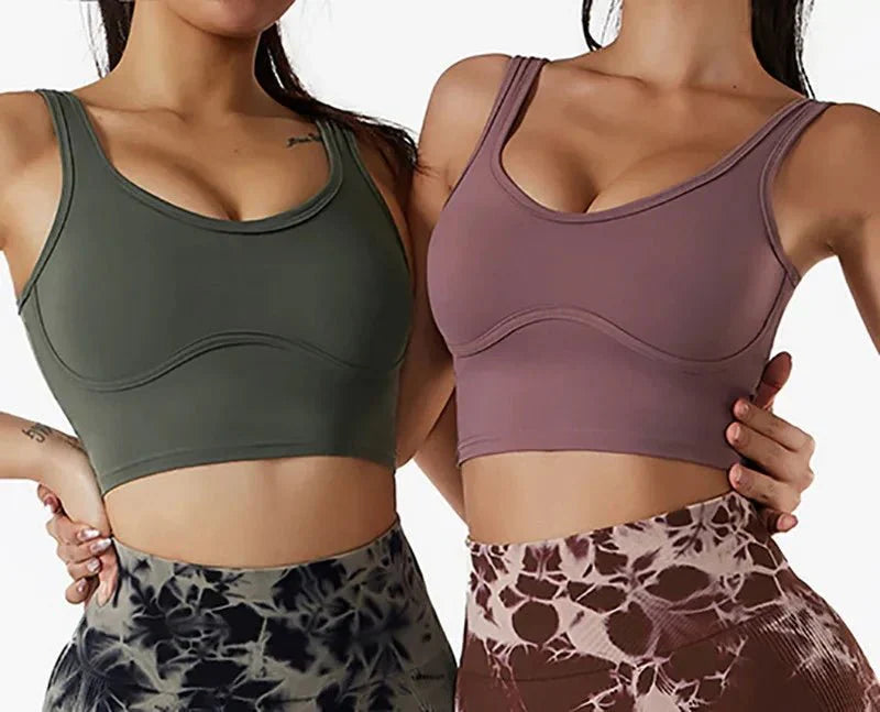 PilatesCore Women's Breathable Sports Bra for Yoga and Pilates with Integrated Chest Pad
